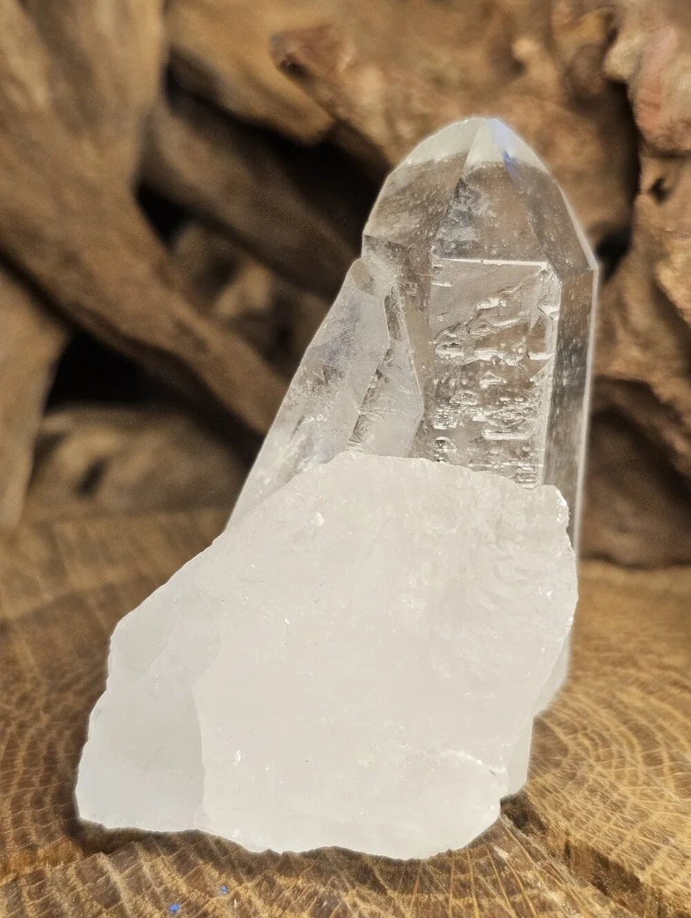 Rare Brazilian Rainbowy Clear Quartz Crystal Cluster - Translucent White Crystal